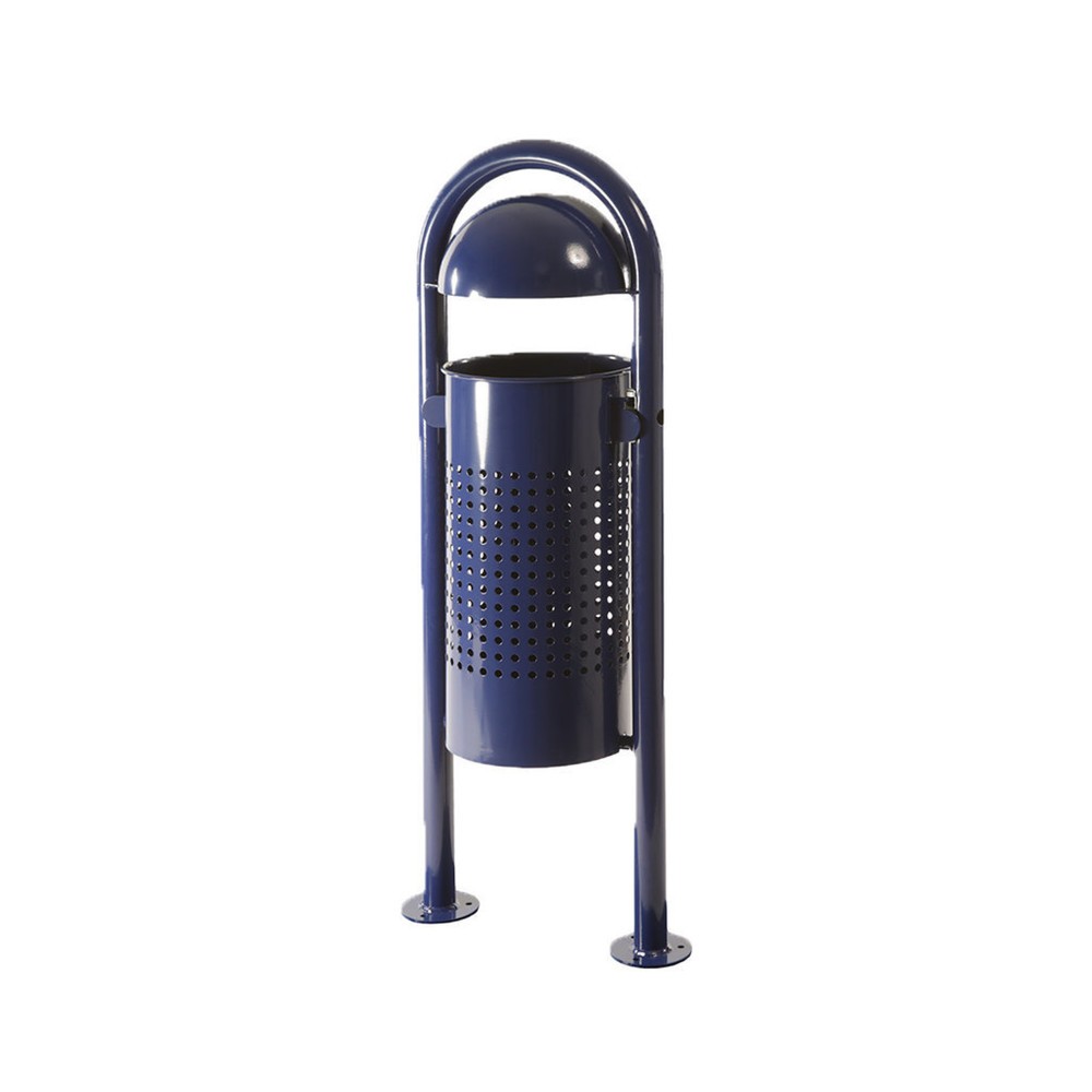 Illustration du produit: Poubelle RENNER avec capot hémisphérique modèle 7029, 40 litres, perforée, gris anthracite