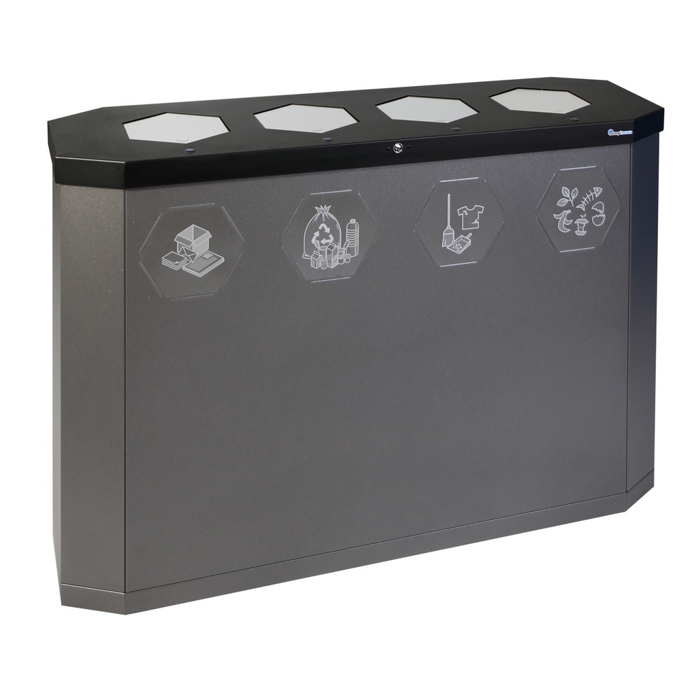 Illustration du produit: Conteneur à déchets stumpf®, Sixco 4 swing fer micacé
