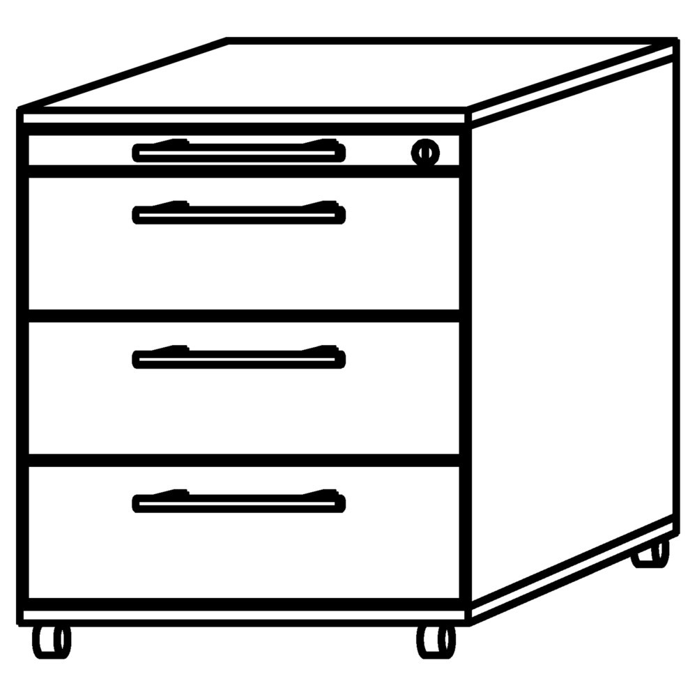 Produktabbildung Nr. 2: Conteneur à roulettes Akzent, HxlxP 590 x 428 x 580 mm, érable