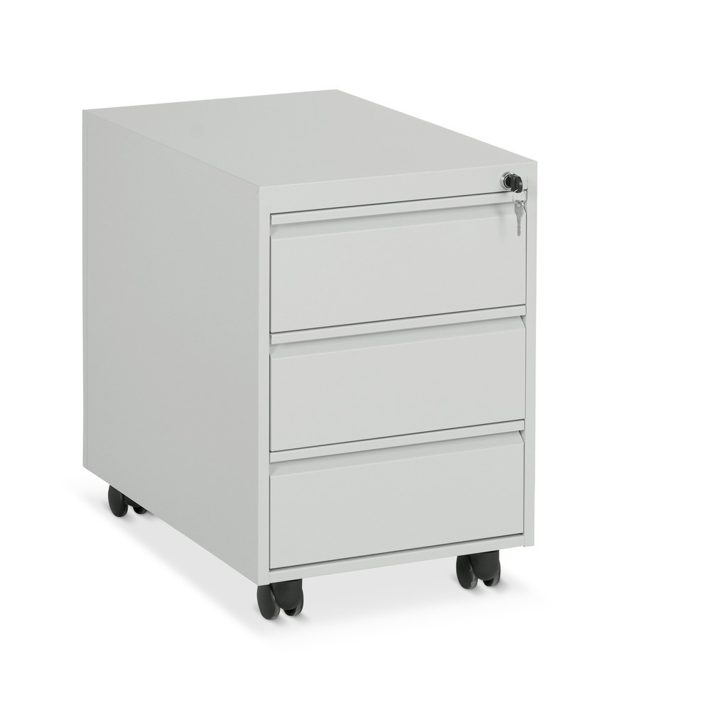 Illustration du produit: Conteneur à roulettes avec serrure à cylindre + verrouillage centralisé, 3 tiroirs, HxlxP 560 x 390 x 600 mm