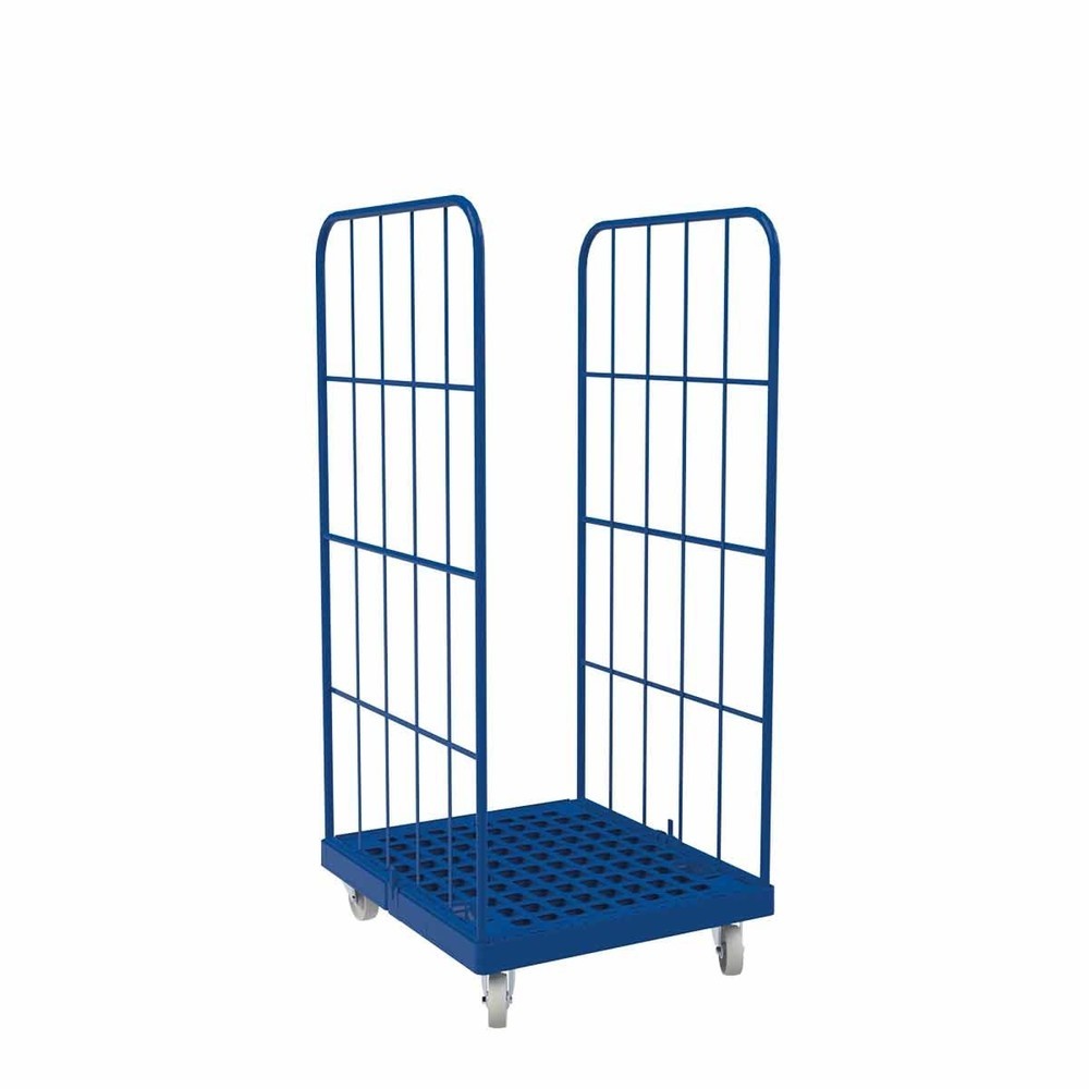 Illustration du produit: Conteneur à roulettes Classic, 2 côtés, revêtu par poudrage, plaque roulante en plastique, H x l x P 1 650 x 724 x 815 mm, bleu gentiane