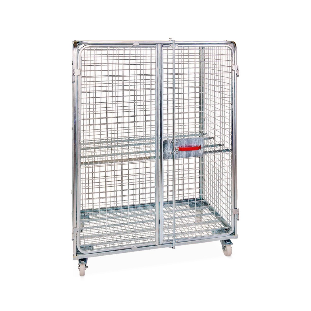 Illustration du produit: Conteneur à roulettes en acier antivol, HxlxP 1820 x 1200 x 800 mm, galvanisé bleu