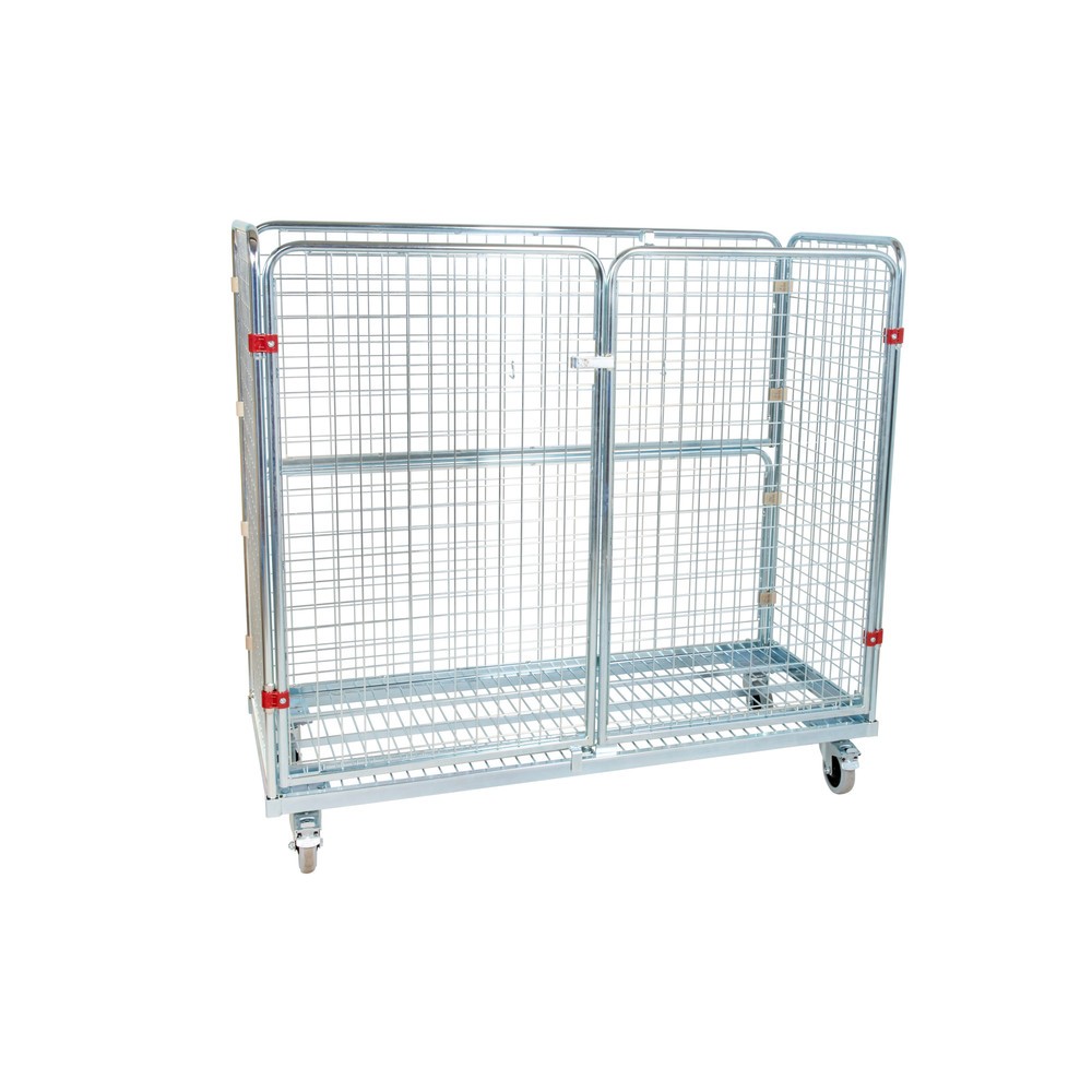 Illustration du produit: Bac à roulettes en métal, 4 côtés, à mailles fines, HxlxP 1 400 x 620 x 1 500 mm