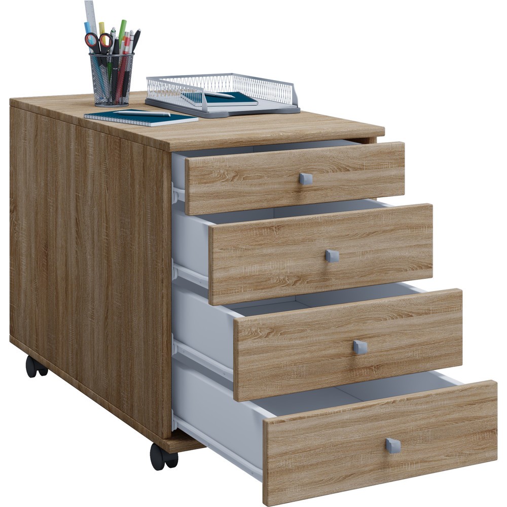 Illustration du produit: Conteneur à roulettes Lona Maxi HxLxP 570 x 420 x 750 mm Sonoma Chêne