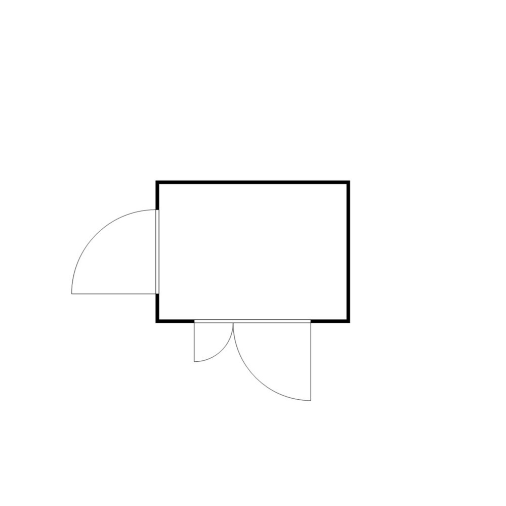 N° de l'image du produit 2 : Conteneur de matériel FLADAFI® 6m², galvanisé, démonté, avec plancher en bois, dimensions extérieures 3 050x2 170x2 150 mm, porte à doubles battants (division asymétrique), au centre du côté large, porte supplémentaire
