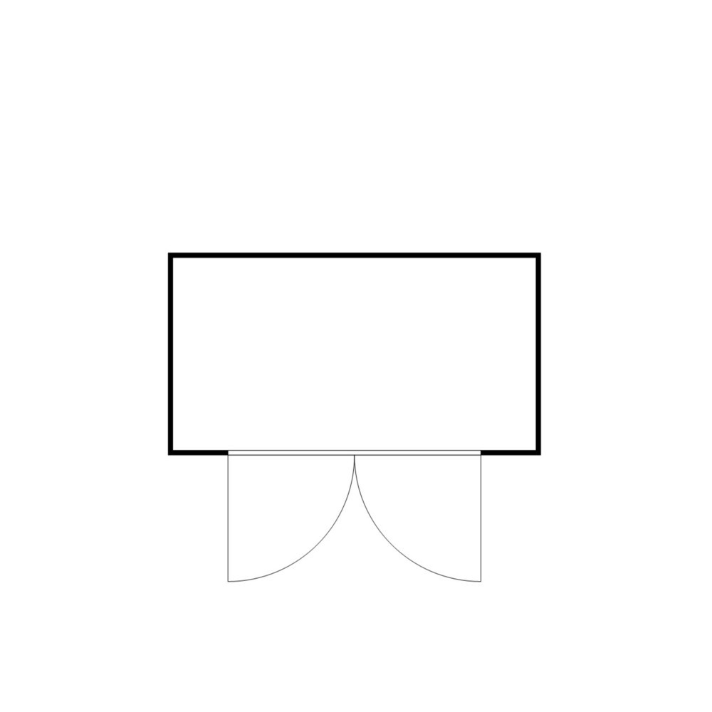 N° de l'image du produit 2 : Conteneur de matériel FLADAFI® 8m², galvanisé, démonté, sans fond, dimensions extérieures 4 050x2 170x2 115 mm, porte à doubles battants, au centre du côté large