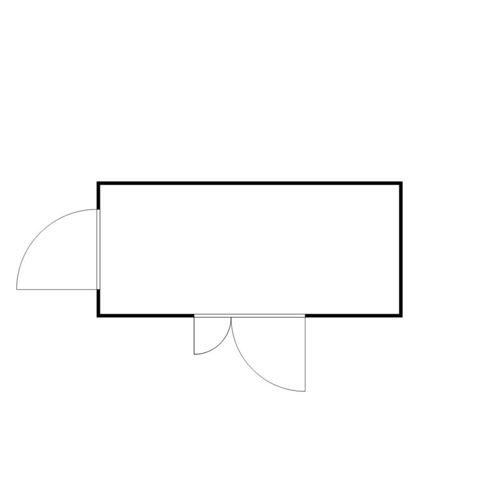 N° de l'image du produit 2 : Conteneur de matériel FLADAFI® 10m², galvanisé, démonté, sans fond, dimensions extérieures 5 080x2 170x2 115 mm, porte à doubles battants (division asymétrique), au centre du côté large, porte supplémentaire