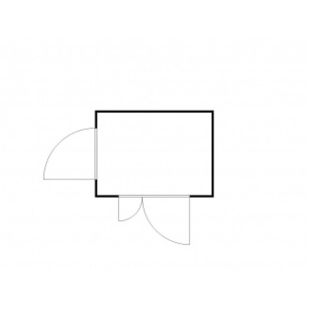 N° de l'image du produit 2 : Conteneur de matériel FLADAFI® 6m², galvanisé, démonté, sans fond, dimensions extérieures 3 050x2 170x2 115 mm, porte à doubles battants (division asymétrique), au centre du côté large, porte supplémentaire