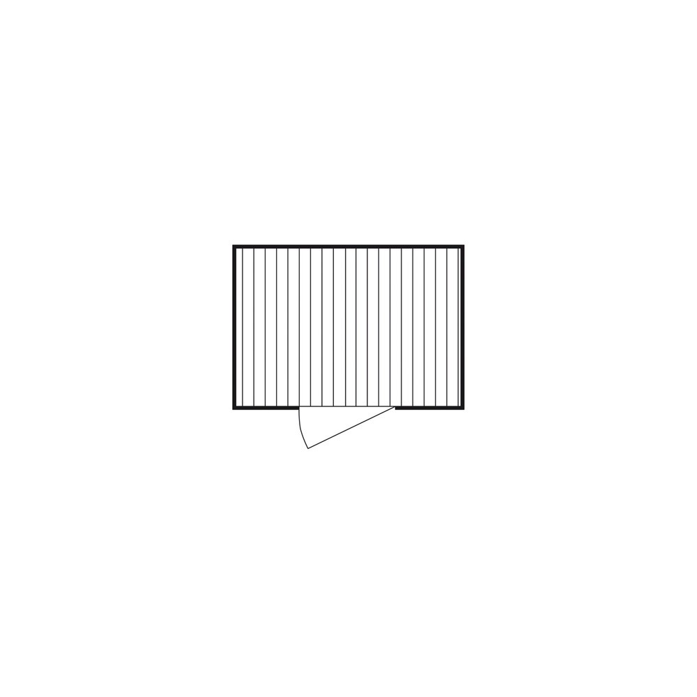 N° de l'image du produit 2 : Conteneur de matériel FLADAFI® XXL 6 m², galvanisé, monté, avec plancher en bois, dimensions extérieures 3 020x2 170x2 532 mm, porte à doubles battants (division asymétrique), au milieu du côté avant