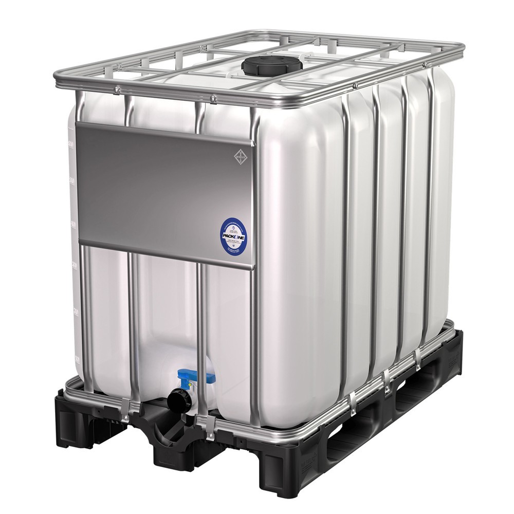 Illustration du produit: Conteneur IBC, sur palette en plastique, avec cadre en tube d'acier galvanisé, 600 litres, standard