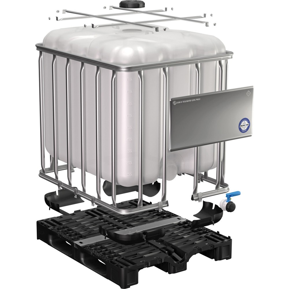 Produktabbildung Nr. 2: Conteneur IBC, sur palette en plastique, avec cadre en tube d'acier galvanisé, 1000 litres, standard