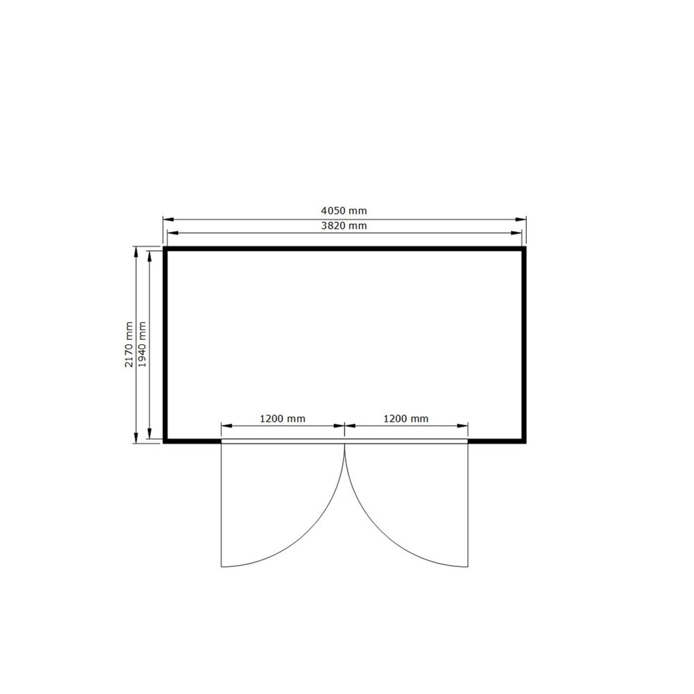 N° de l'image du produit 2 : Conteneur pour substances dangereuses SAFE Tank 1350 ALG, isolé, installation à l'extérieur, complètement monté, revêtement plastique RAL 9002, dimensions extérieures 4 350x2 170x2 510 mm, porte à doubles battants, au centre du côté large,