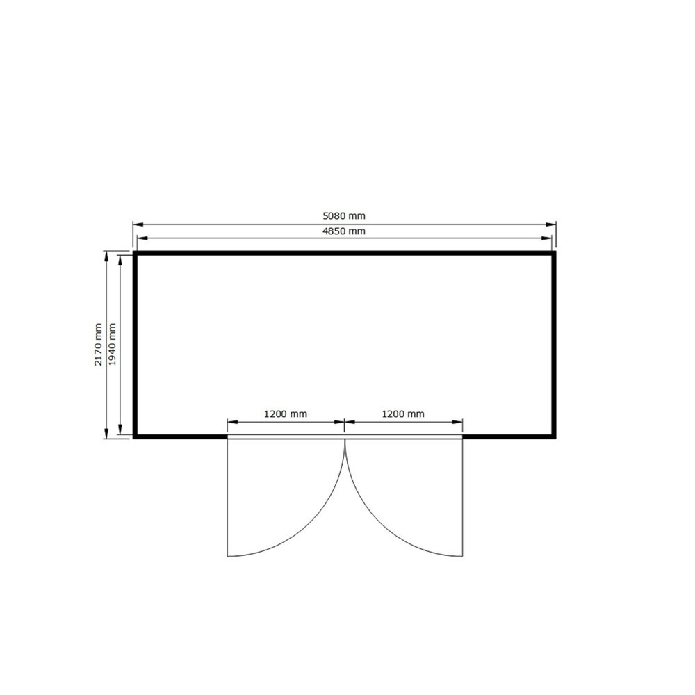 N° de l'image du produit 2 : Conteneur pour substances dangereuses SAFE Tank 1700 ALG, isolé, installation à l'extérieur, complètement monté, revêtement plastique RAL 9002, dimensions extérieures 5 380x2 170x2 520 mm, porte à doubles battants, au centre du côté large,