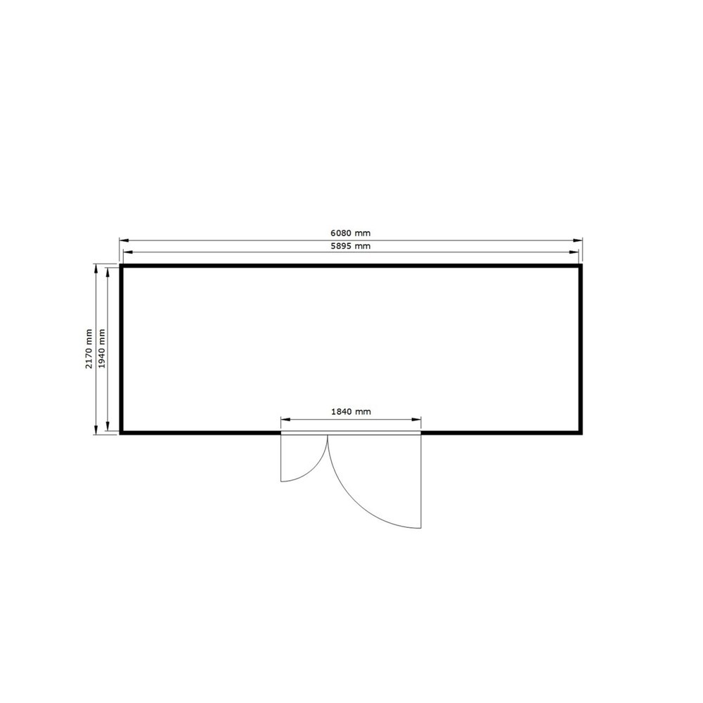 N° de l'image du produit 2 : Conteneur pour substances dangereuses SAFE Tank 1900 ALG, isolé, installation à l'extérieur, complètement monté, revêtement plastique RAL 9002, dimensions extérieures 6 380x2 170x2 560 mm, porte à doubles battants (division asymétrique), au