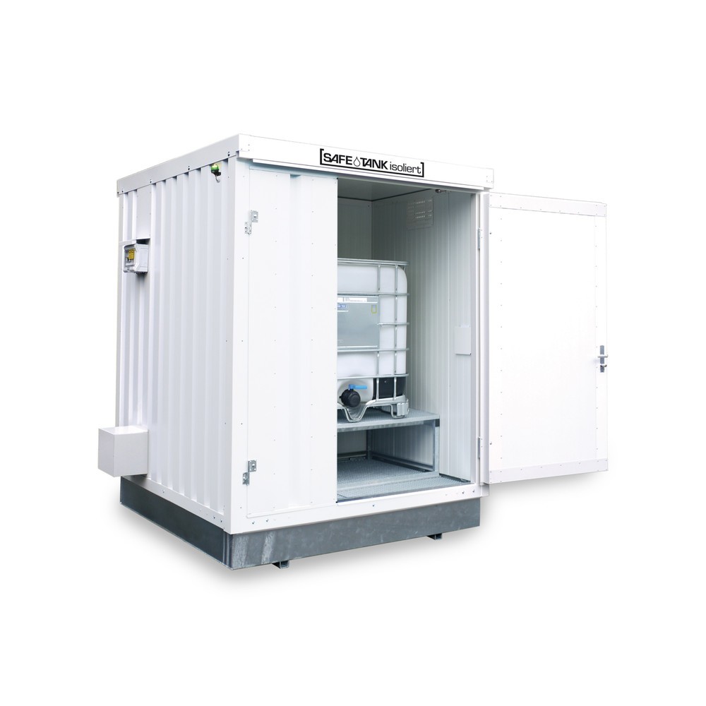 Illustration du produit: Conteneur pour substances dangereuses SAFE Tank 3000 ECO, efficacité énergétique grâce à la commande du ventilateur en fonction des besoins, dimensions extérieures 2 400x2 170x2 650 mm, porte à un battant, au centre du côté large, surface de