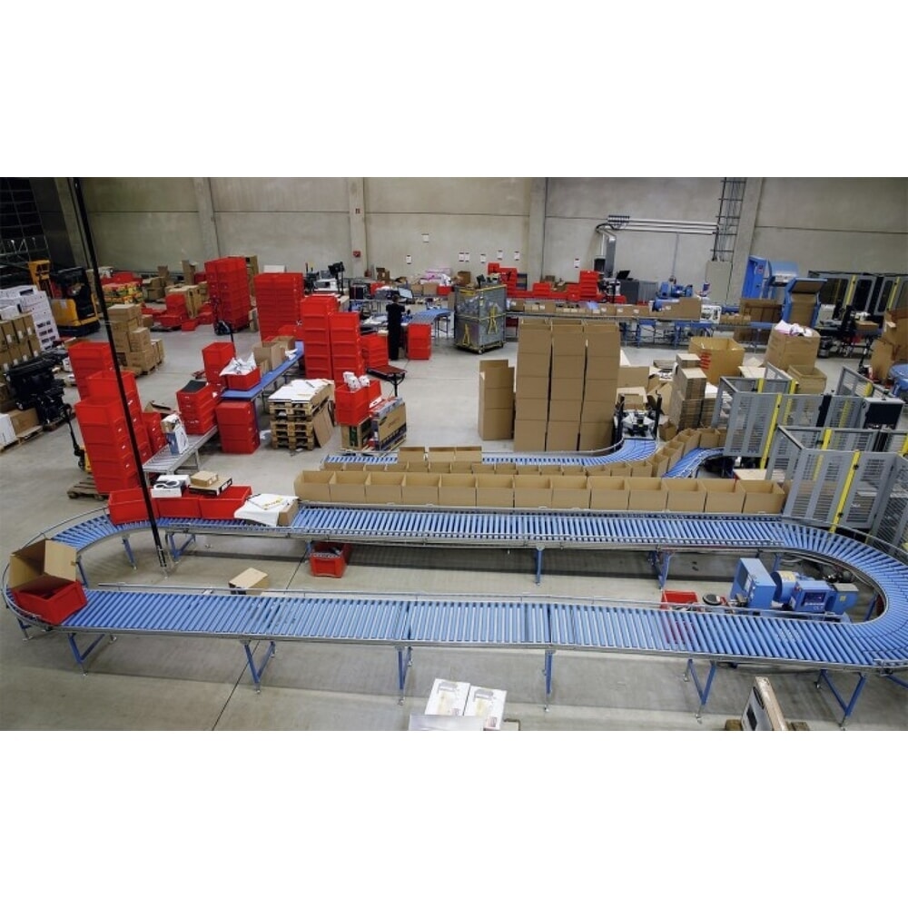 N° de l'image du produit 3 : Convoyeur à rouleaux pour charges légères BLUME, courbe 45˚, rouleaux en plastique, Ø 50 mm, largeur de voie 300 mm, entraxe 100 mm