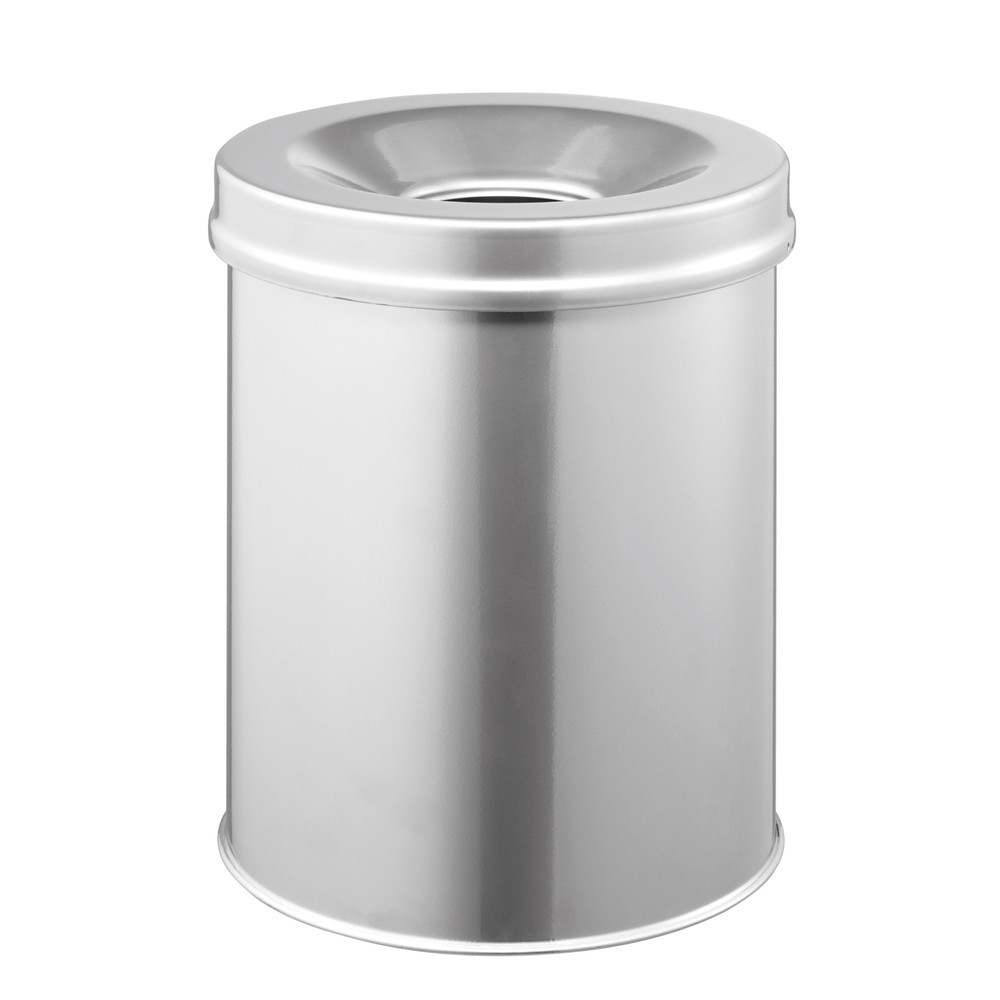 Produktabbildung Nr. 1: Corbeille à papier de sécurité DURABLE®, en acier, 15 litres, couvercle étouffoir, argentée