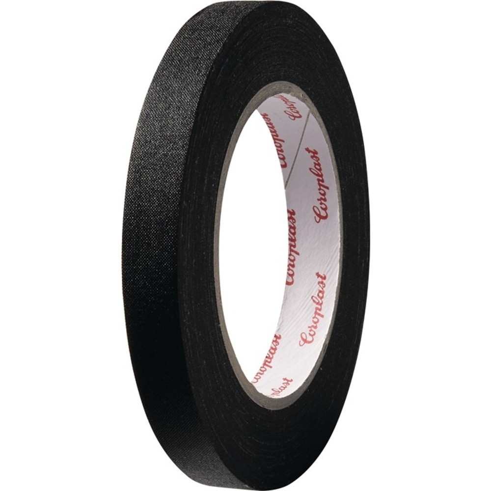 Produktabbildung: COROPLAST Gewebeklebeband 800, Länge 25 m Breite 19 mm, schwarz, Rolle