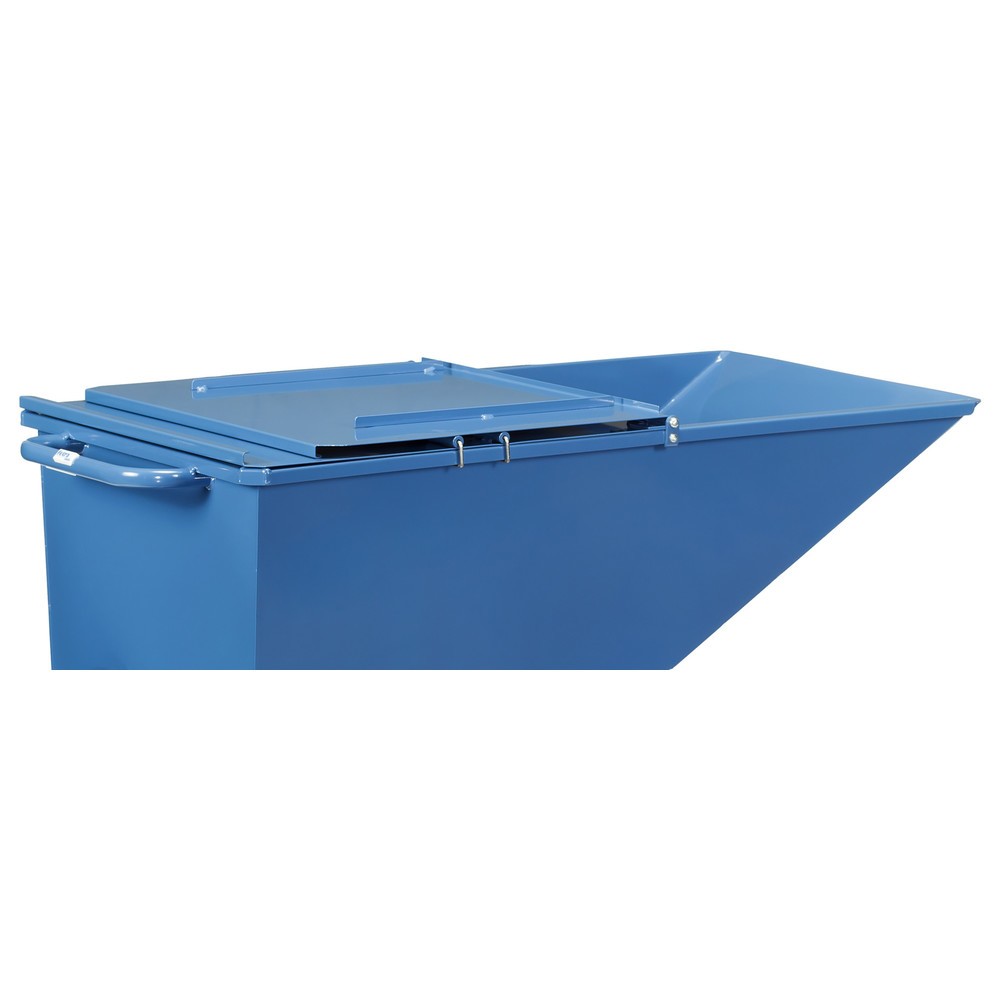 Produktabbildung Nr. 2: Couvercle rabattable pour benne basculante fetra® à roulettes, 0,25 m³, bleu