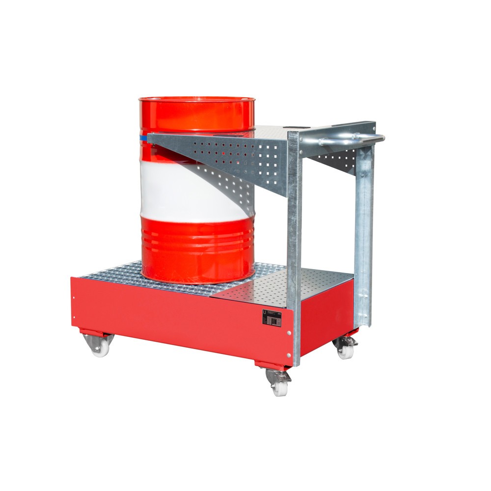 Produktabbildung Nr. 2: Cuve mobile LPW, avec console à plaques perforées et sangle d'arrimage, rouge feu