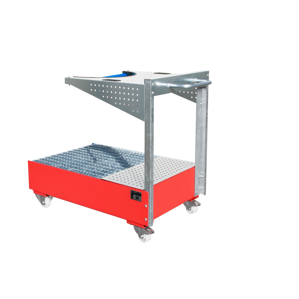 Produktabbildung Nr. 1: Cuve mobile LPW, avec console à plaques perforées et sangle d'arrimage, rouge feu