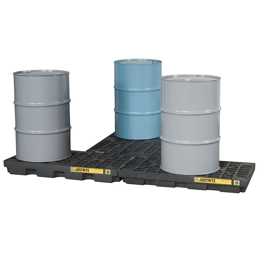 Produktabbildung Nr. 2: Bac plat en PE Justrite, 2 x 200 l, capacité 90 l, noir