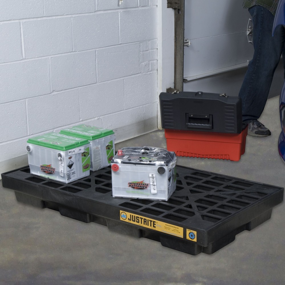 Produktabbildung Nr. 3: Bac plat en PE Justrite, 2 x 200 l, capacité 90 l, noir
