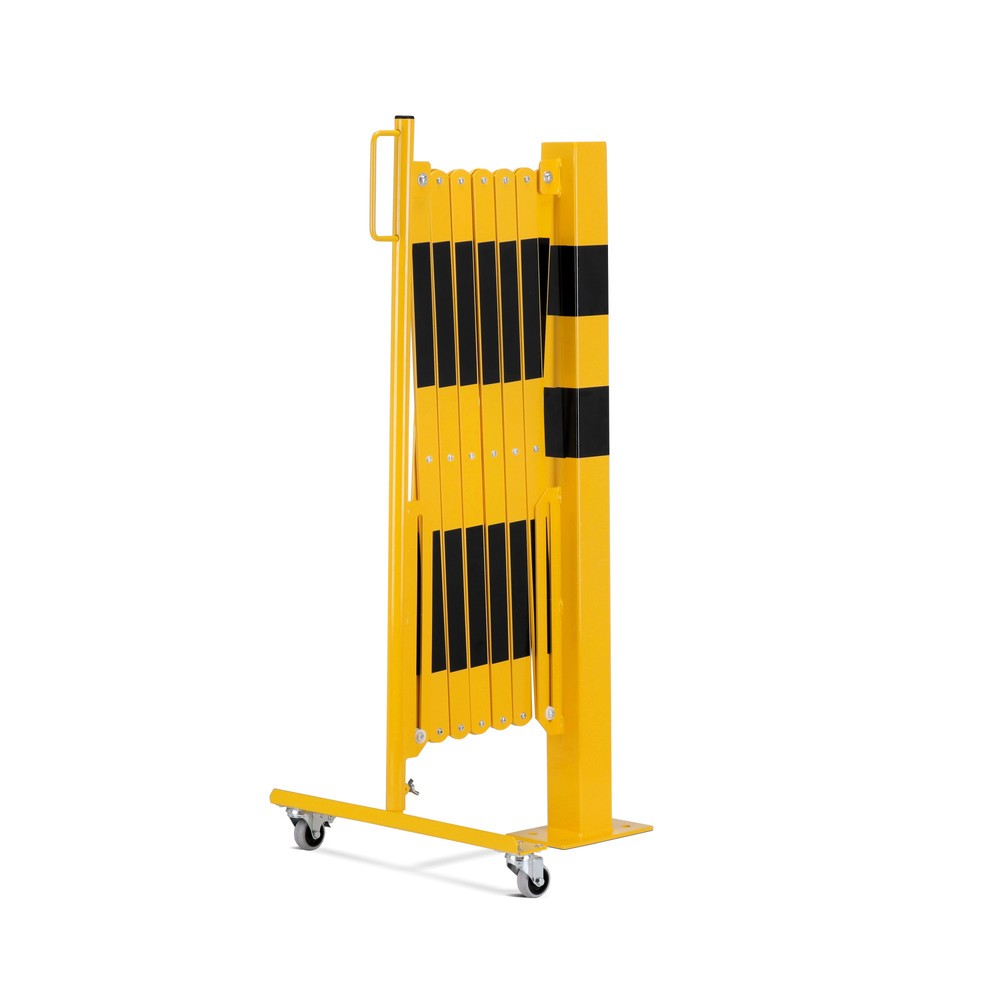 N° de l'image du produit 4 : dancop Barrière extensible, 1 pied à roulette, 1 borne, largeur 4 000 mm, jaune/noir