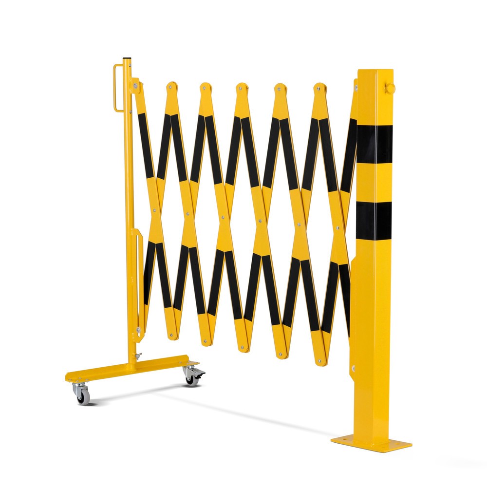 N° de l'image du produit 6 : dancop Barrière extensible, 1 pied à roulette, 1 borne, largeur 4 000 mm, jaune/noir