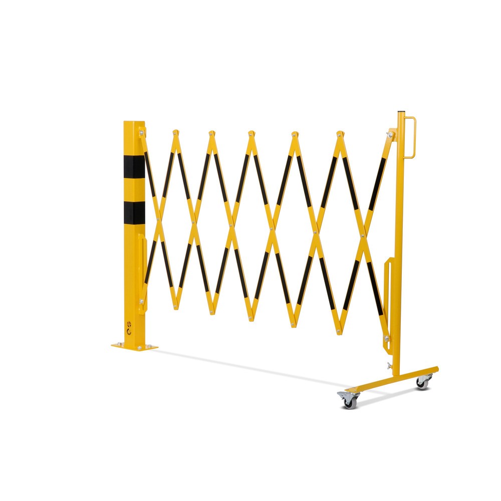 Produktabbildung Nr. 10: dancop Barrière extensible, 1 pied à roulette, 1 borne, largeur 3 600 mm, jaune/noir