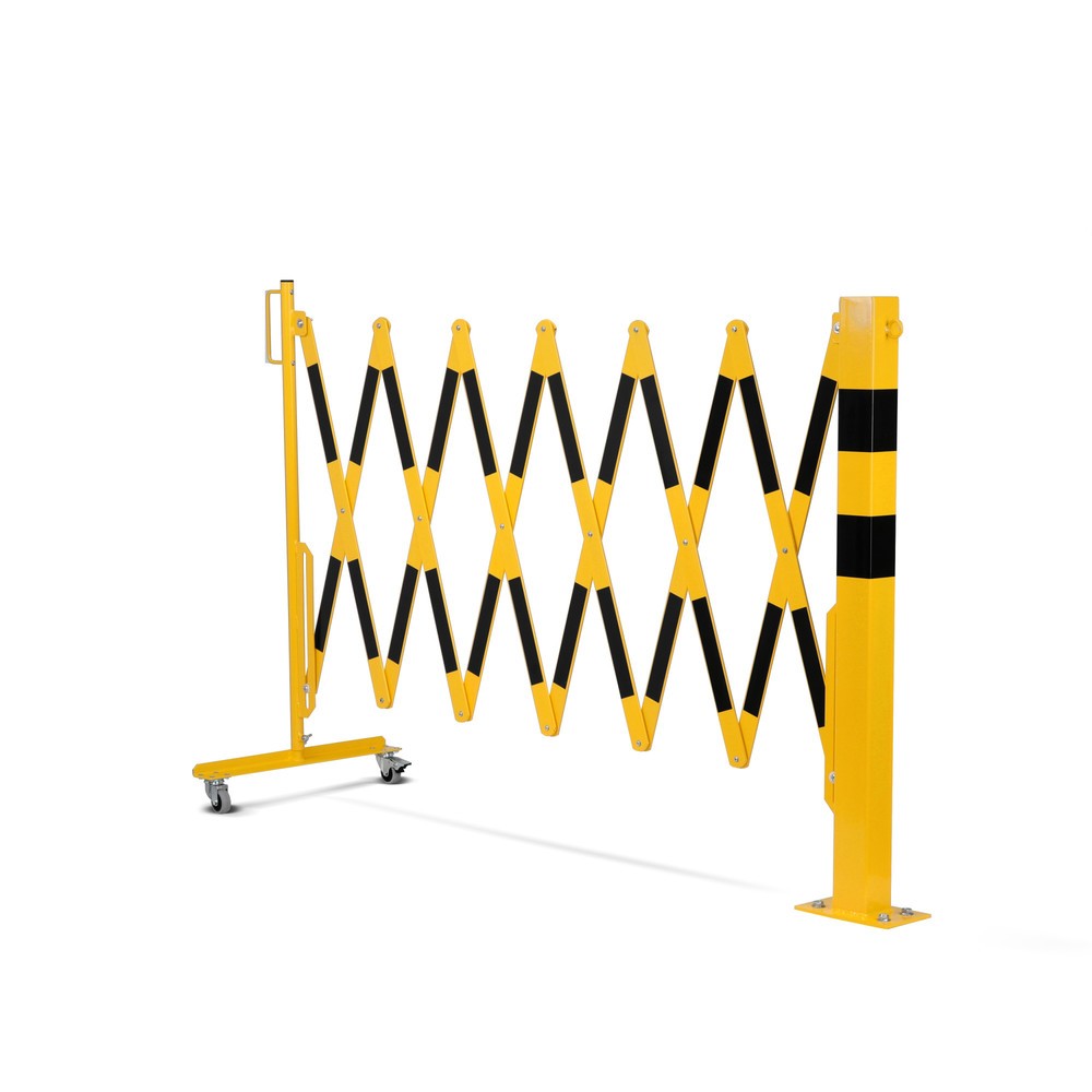 N° de l'image du produit 10 : dancop Barrière extensible, 1 pied à roulette, 1 borne, largeur 4 000 mm, jaune/noir