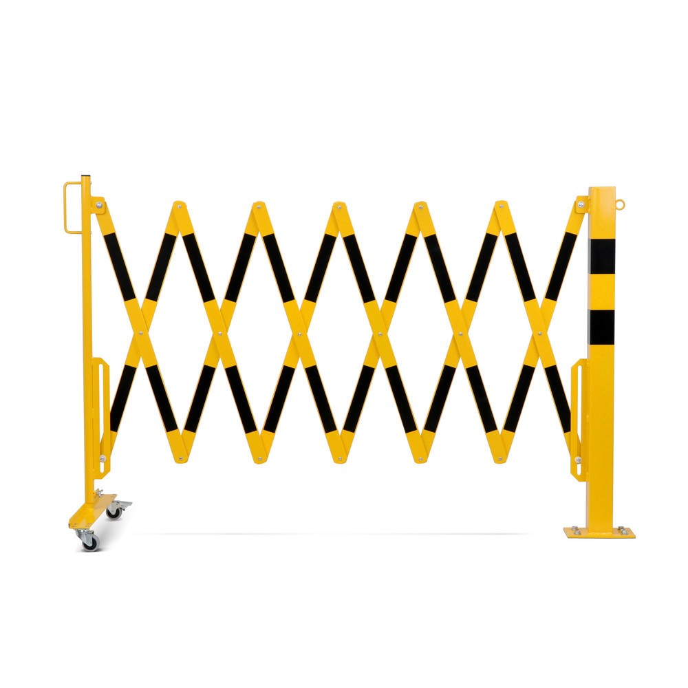 N° de l'image du produit 11 : dancop Barrière extensible, 1 pied à roulette, 1 borne, largeur 4 000 mm, jaune/noir