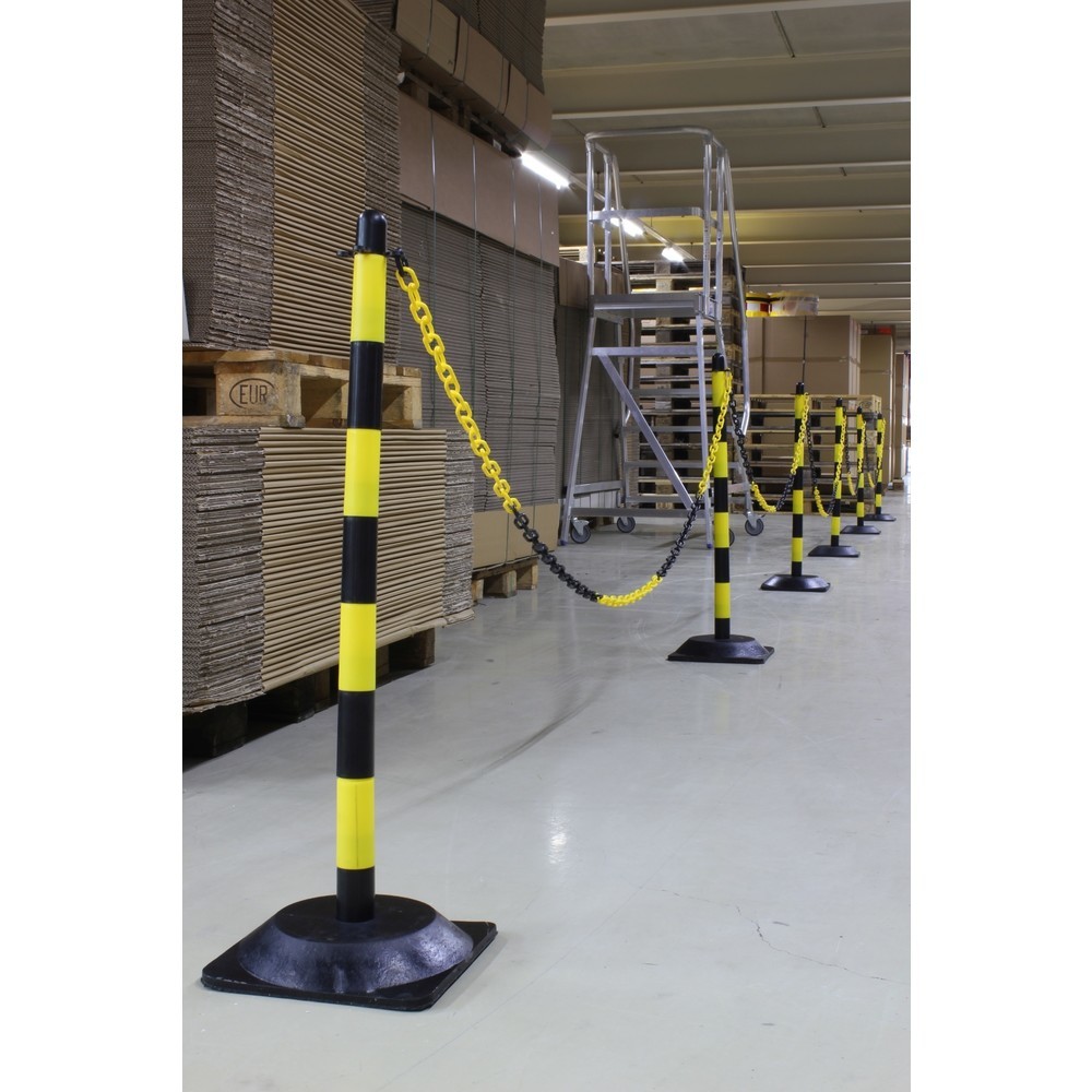 Produktabbildung Nr. 4: dancop Jeu de potelets à chaîne KPS, chaîne en plastique de 10 m, jaune/noir, 6 pcs/UV