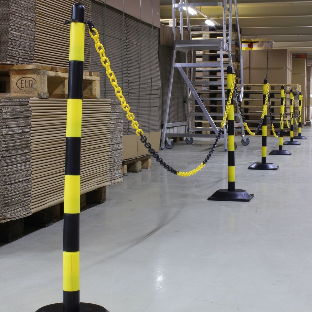 Produktabbildung Nr. 5: dancop Jeu de potelets à chaîne KPS, chaîne en plastique de 10 m, jaune/noir, 6 pcs/UV