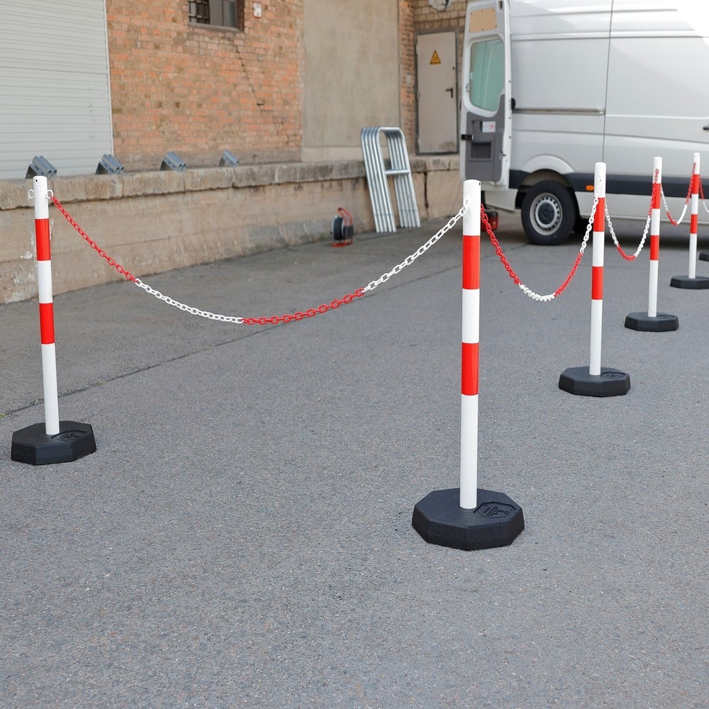 Produktabbildung Nr. 5: dancop Kettenständer-Set KPS, 25 m Kunststoffkette, rot/weiss, 6 Stk/VE