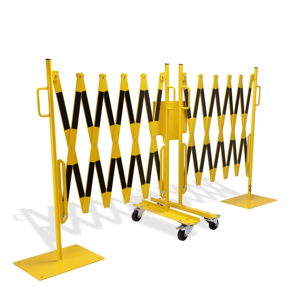 Produktabbildung Nr. 8: dancop Kit de barrière extensible, 2 pieds à roulette, 2 plaques de base, largeur 2 x 2 000 mm, jaune/noir