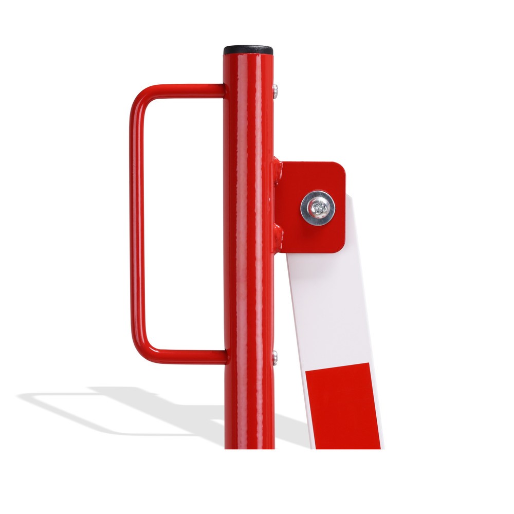 Produktabbildung Nr. 10: dancop Kit de barrière extensible, 2 pieds à roulette, 2 plaques de base, largeur 2 x 2 000 mm, rouge/blanc