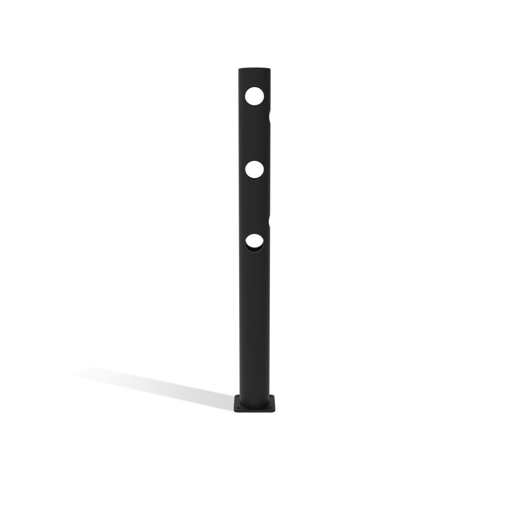 Illustration du produit: dancop Poteau central de porte battante pour garde-corps de sécurité « Delta », Ø 110 mm, hauteur 1 200 mm, 90°