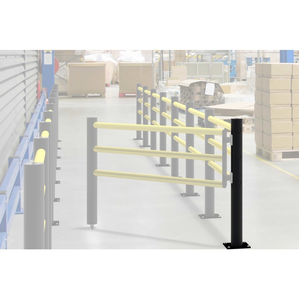 Produktabbildung Nr. 12: dancop Poteau d’extrémité pour porte battante de garde-corps de sécurité « Delta », Ø 110 mm, hauteur 1 200 mm, 90°, droite