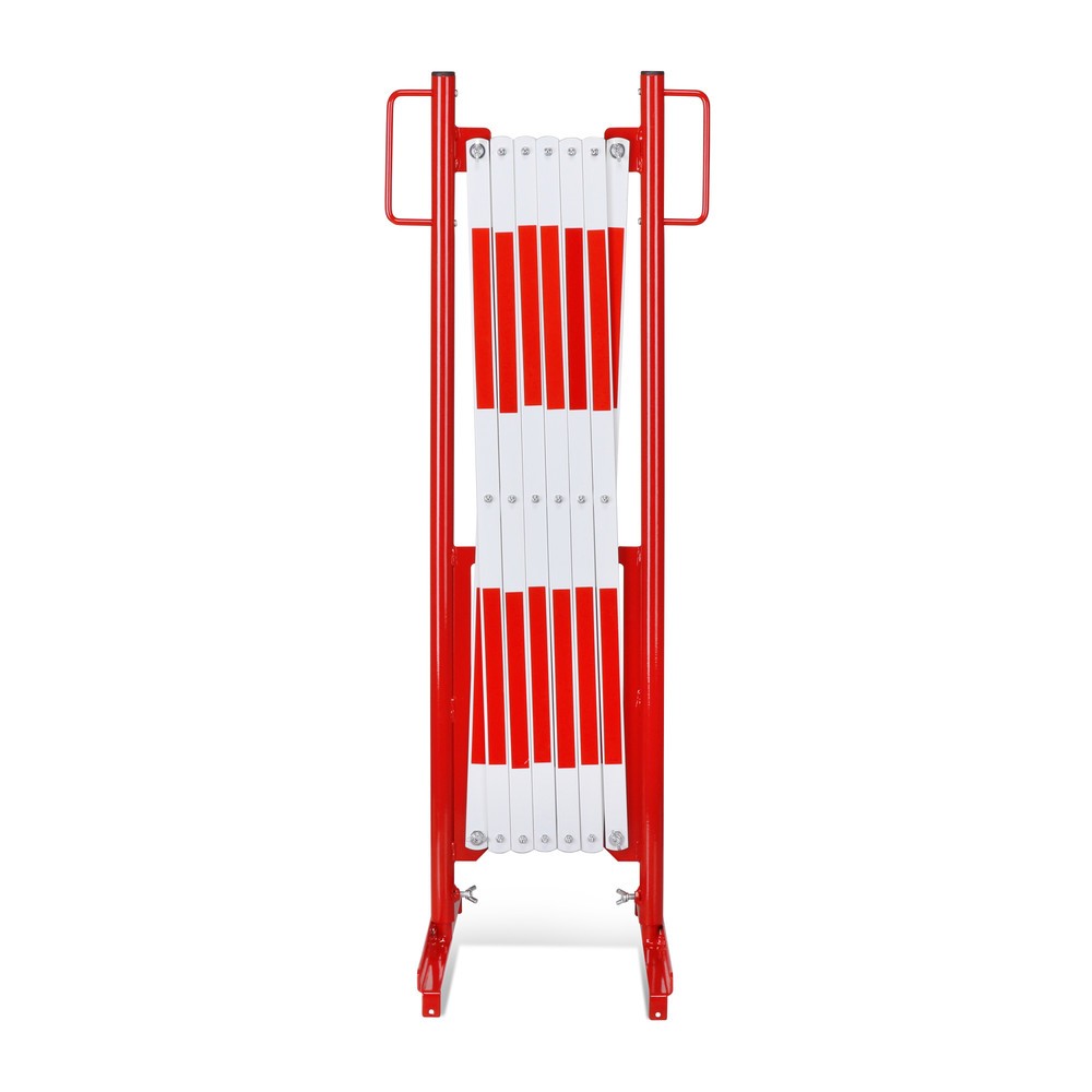 Produktabbildung Nr. 1: dancop Scherengitter, Standfuss beidseitig, Breite 3.600 mm, rot/weiss
