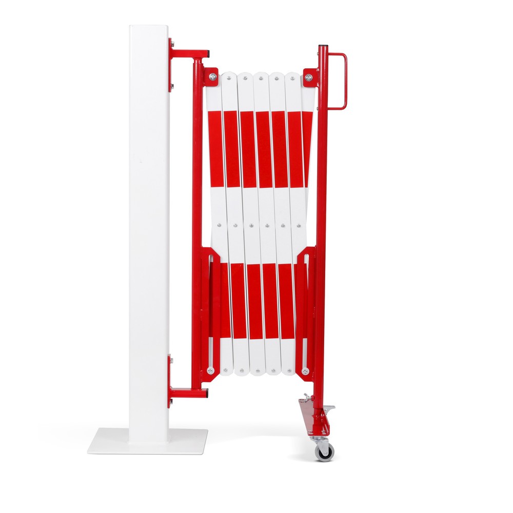 Produktabbildung Nr. 1: dancop Scherengitter, Rollen einseitig, Wandmontage, Breite 4.000 mm, rot/weiss