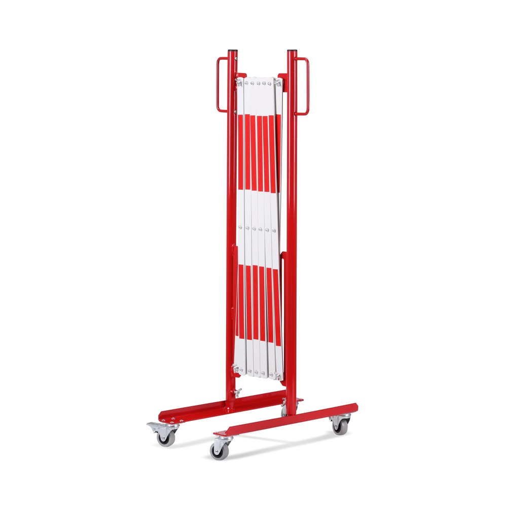 Produktabbildung Nr. 2: dancop Scherengitter, Rollen beidseitig, Breite 3.600 mm, rot/weiss