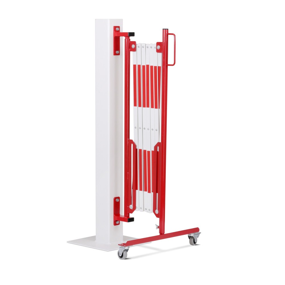 Produktabbildung Nr. 2: dancop Scherengitter, Rollen einseitig, Wandmontage, Breite 3.600 mm, rot/weiss