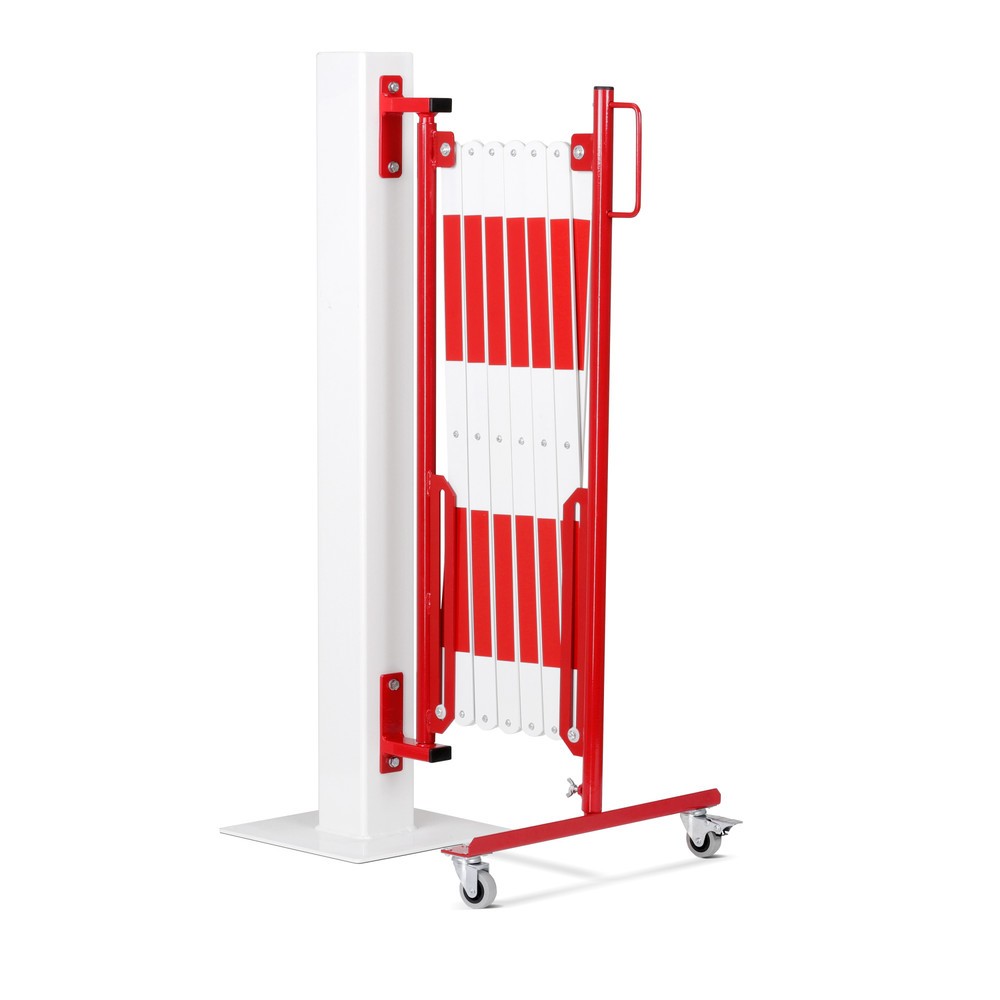 Produktabbildung Nr. 2: dancop Scherengitter, Rollen einseitig, Wandmontage, Breite 4.000 mm, rot/weiss