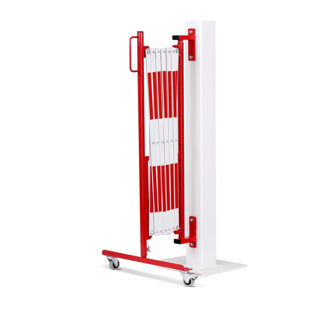 Produktabbildung Nr. 4: dancop Scherengitter, Rollen einseitig, Wandmontage, Breite 3.600 mm, rot/weiss