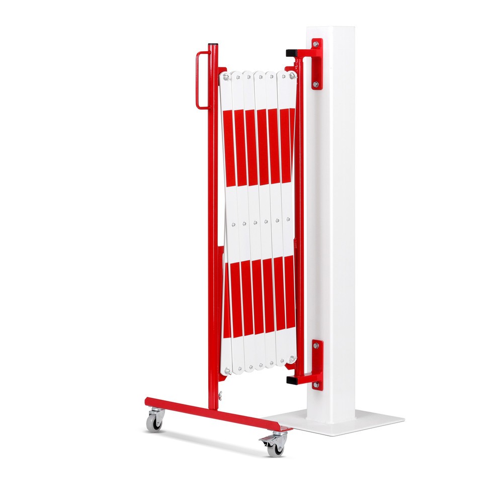 Produktabbildung Nr. 4: dancop Scherengitter, Rollen einseitig, Wandmontage, Breite 4.000 mm, rot/weiss