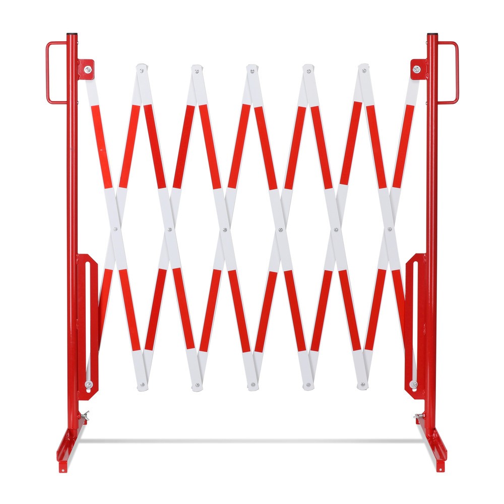 Produktabbildung Nr. 5: dancop Scherengitter, Standfuss beidseitig, Breite 3.600 mm, rot/weiss