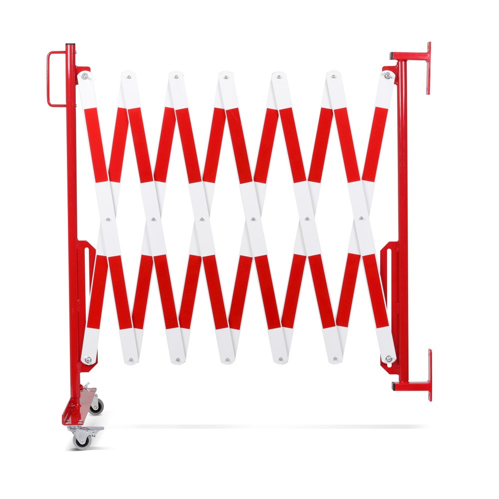 Produktabbildung Nr. 5: dancop Scherengitter, Rollen einseitig, Wandmontage, Breite 4.000 mm, rot/weiss