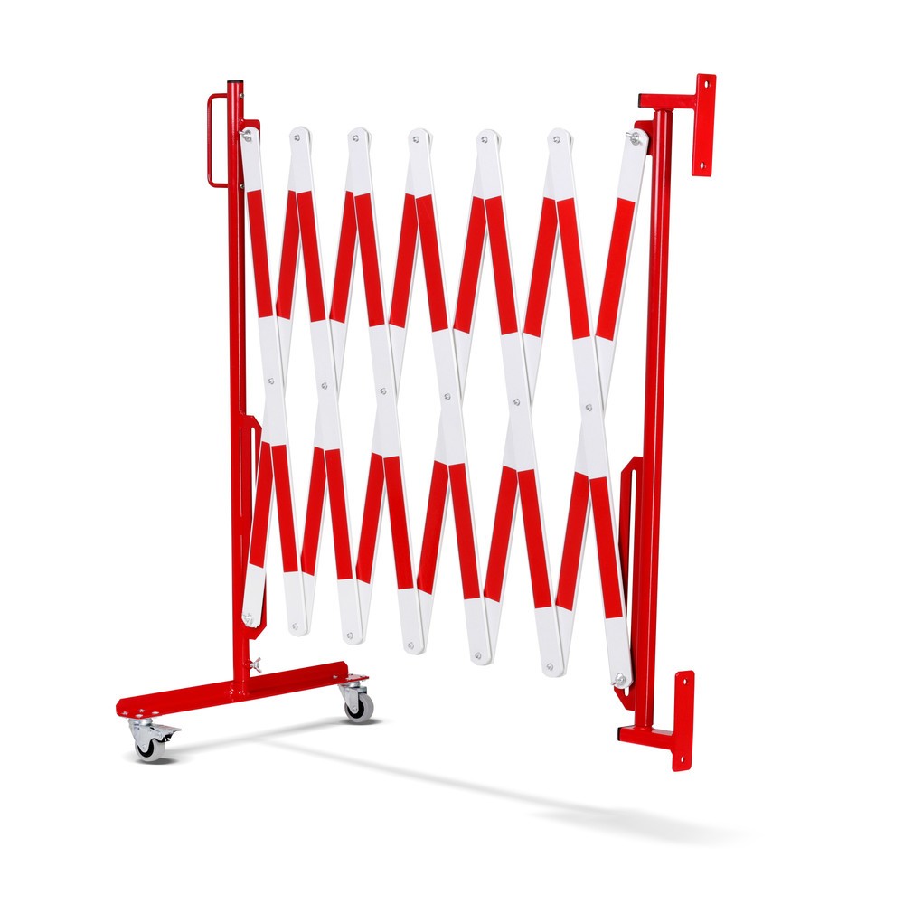 Produktabbildung Nr. 6: dancop Scherengitter, Rollen einseitig, Wandmontage, Breite 4.000 mm, rot/weiss