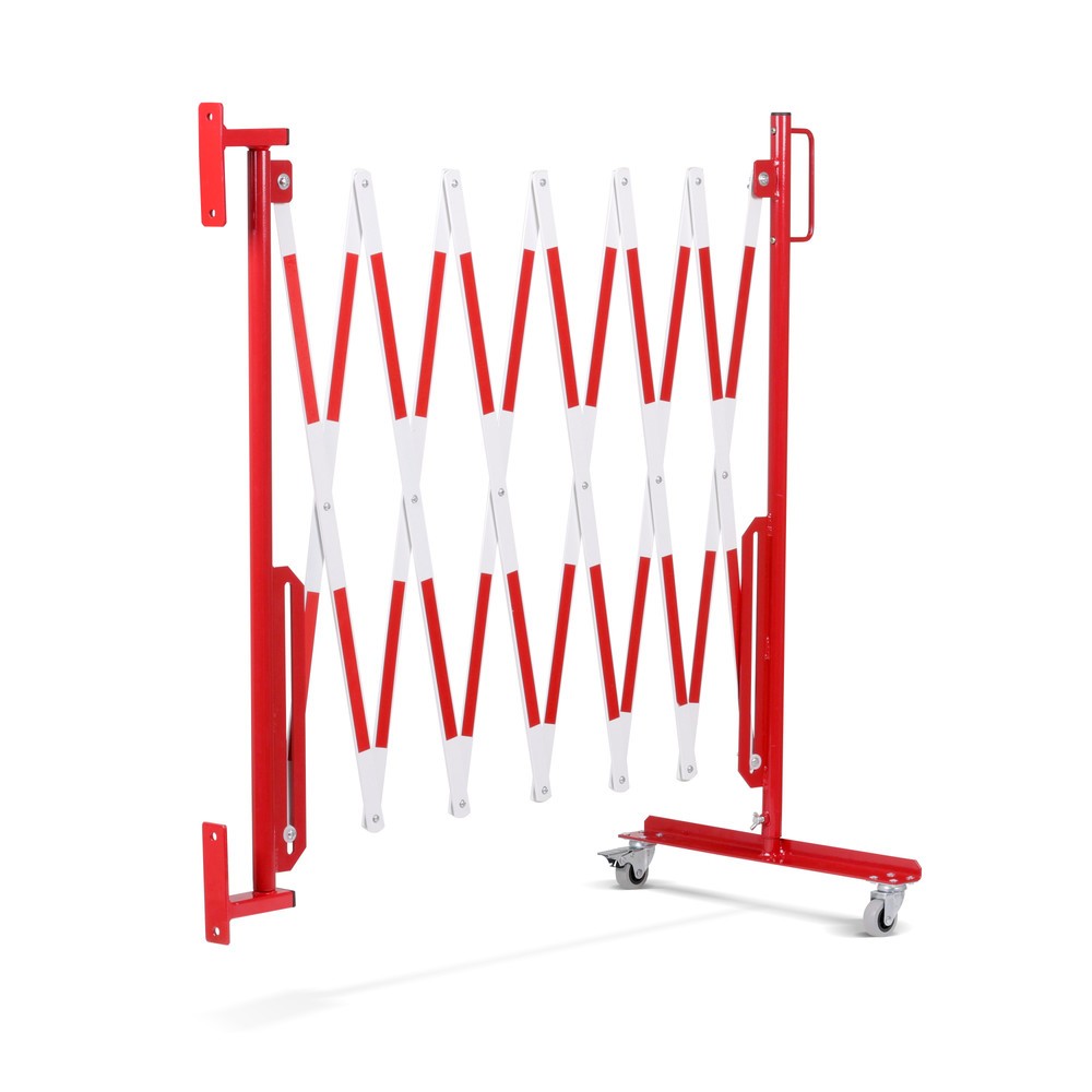 Produktabbildung Nr. 8: dancop Scherengitter, Rollen einseitig, Wandmontage, Breite 3.600 mm, rot/weiss